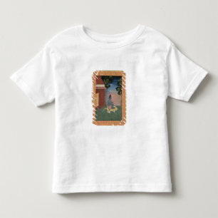 Aged ascetic seated on a tiger skin outside a buil toddler t-shirt