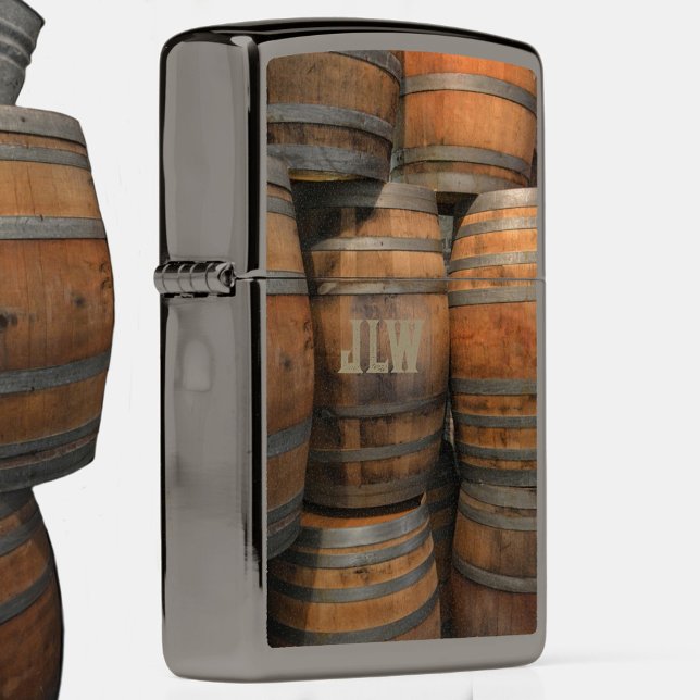 Aged Barrels Kegs Brown and Gray Photographic Zippo Lighter (Creator Uploaded)