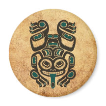 Aged Blue and Black Haida Spirit Tree Frog