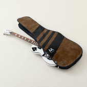 aged brown with black stripes cool monogrammed guitar case (3/4)