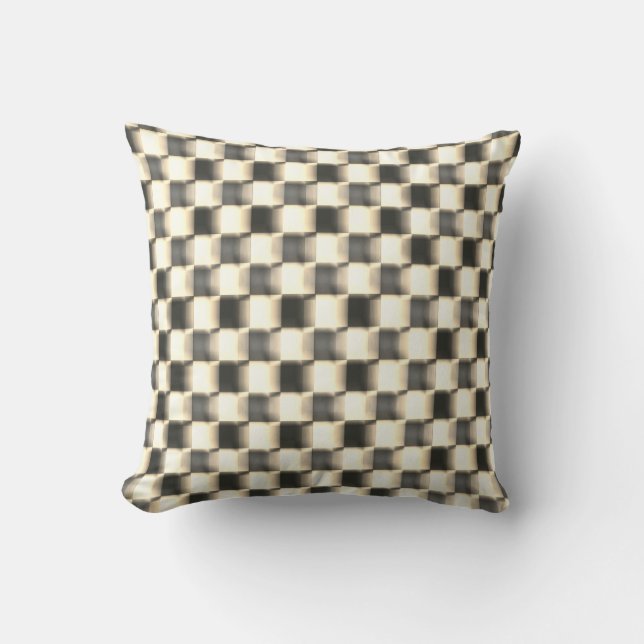 Aged chess that tried to escape the classic throw pillow (Front)