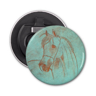 Aged Copper Engraved Horse Bottle Opener