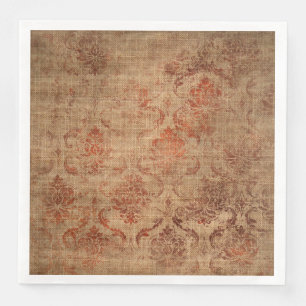 Aged Damask Texture Paper Dinner Napkins