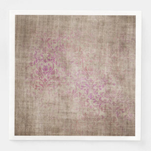 Aged Damask Texture Paper Dinner Napkins