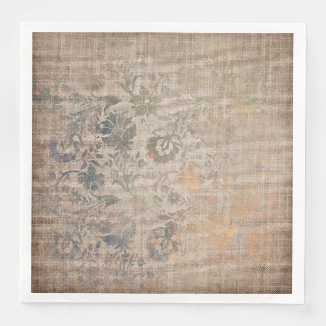 Aged Damask Texture Paper Dinner Napkins (Front)