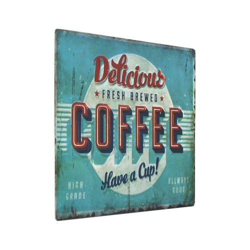 Aged Delicious Fresh Brewed Coffee Antique Replica Metal Print