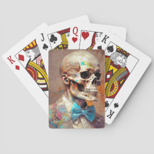 Aged Elegance: Vintage Skeleton Art Poker Cards