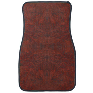 Aged Faux Tooled Leather Western-style Design 3 Car Floor Mat