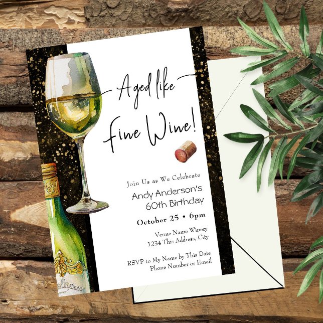 Aged Fine Wine 60th Birthday Invitation (Creator Uploaded)