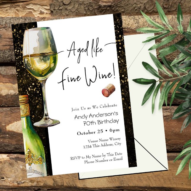 Aged Fine Wine 70th Birthday Invitation (Creator Uploaded)