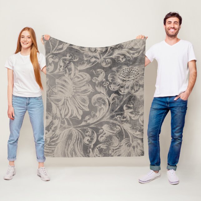 Aged Floral Fleece Blanket (In Situ)