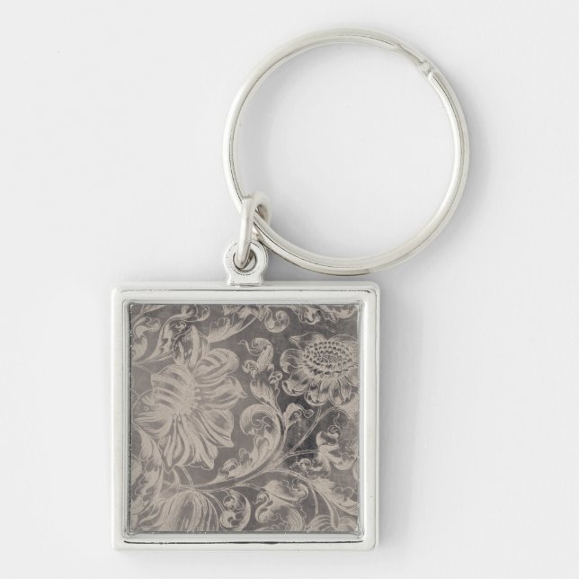 Aged Floral Keychain (Front)