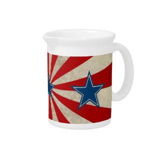 Aged Glory - Red, White and Blue Stars and Stripes Drink Pitcher
