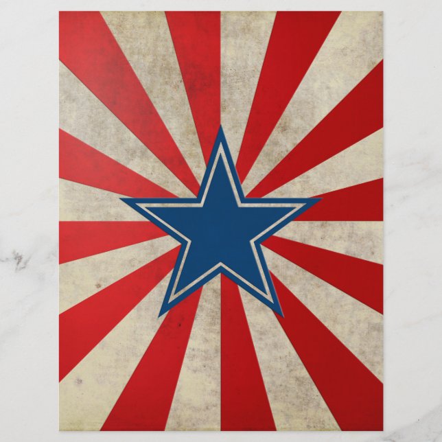 Aged Glory - Red, White and Blue Stars and Stripes Flyer (Front)