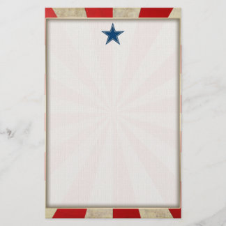 Aged Glory - Red, White and Blue Stars and Stripes Stationery