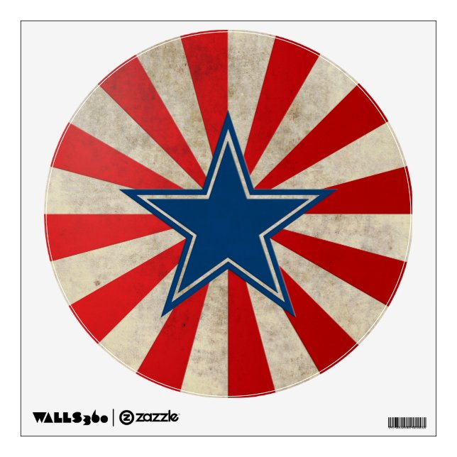 Aged Glory - Red, White and Blue Wall Sticker (Front)