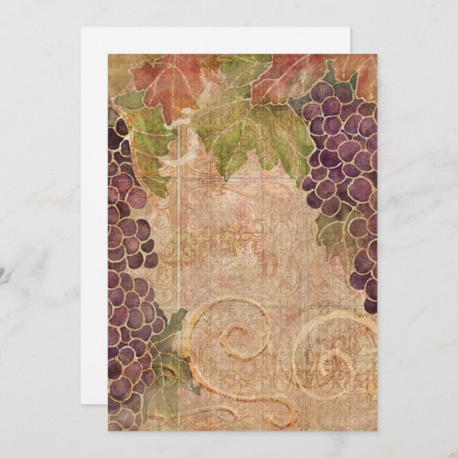 Aged Grape Vineyard Blank Note Cards (Front/Back)