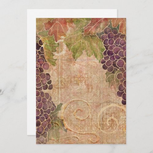 Aged Grape Vineyard Blank Note Cards