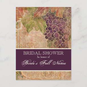 Aged Grape Vineyard Bridal Shower Post Card