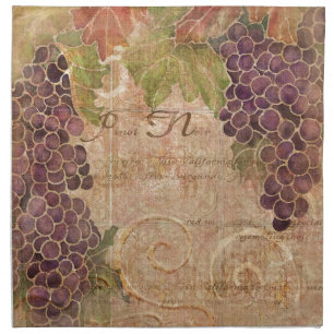 Aged Grape Vineyard Watercolor Home Decor Napkin