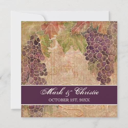 Aged Grape Vineyard Wedding Invitation