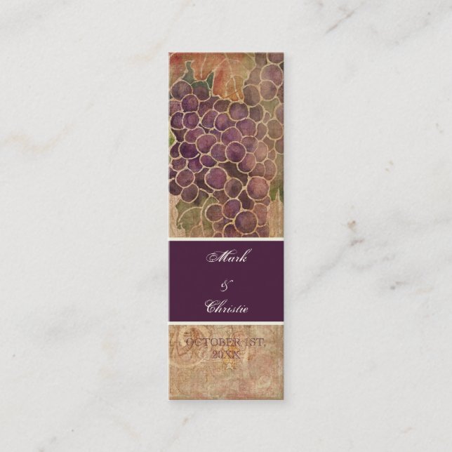 Aged Grape Vineyard Wedding Invitation (Front)