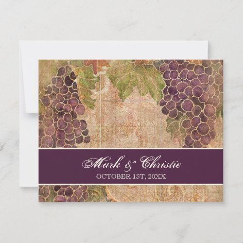Aged Grape Vineyard Wedding RSVP Response Card