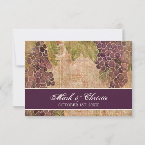 Aged Grape Vineyard Wedding RSVP Response Card