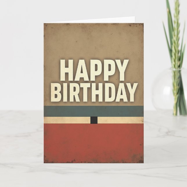 Aged Grunge Birthday Card (Front)