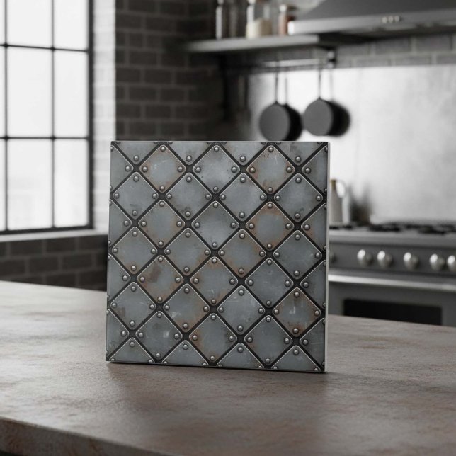 Aged Iron Plate and Rivets #21 ID1227 Ceramic Tile (Creator Uploaded)