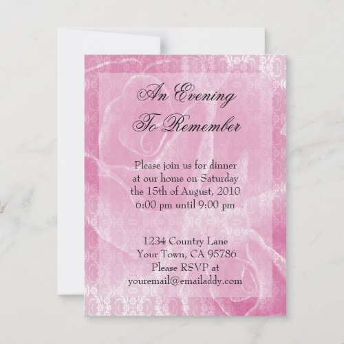Aged Lace Roses Dinner Party Invitation