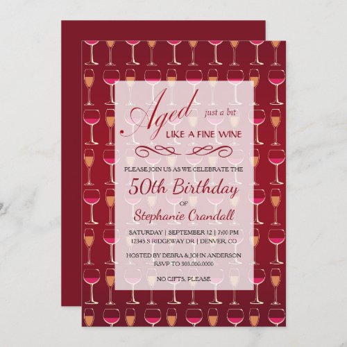 Aged Like Fine Wine Birthday Party Invitation