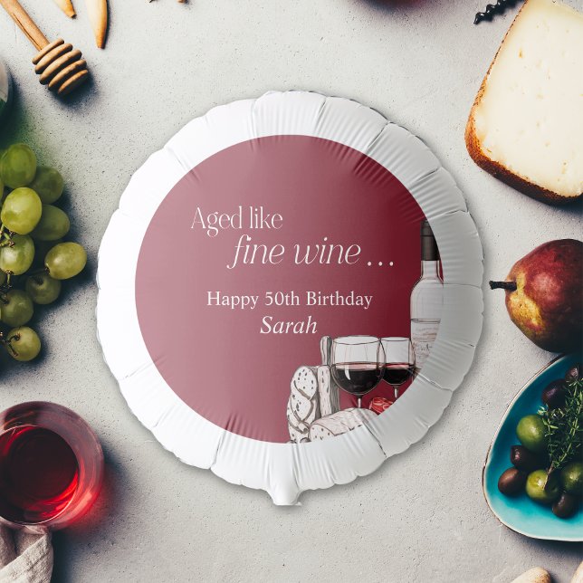 'Aged Like Fine Wine' Charcuterie 50th Birthday Balloon (Creator Uploaded)