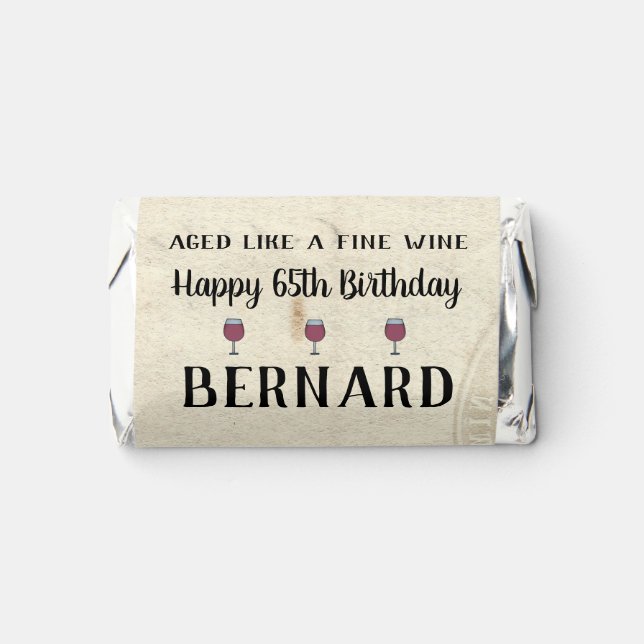 Aged Like Fine Wine Happy Birthday Personalized He Hershey's Miniatures (Front)