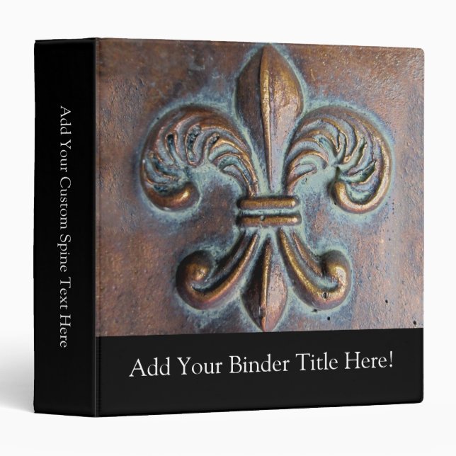Aged-Look Fleur de Lis Binder (Front/Spine)