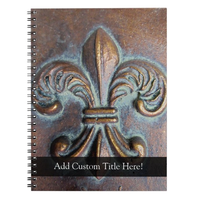 Aged-Look Fleur de Lis Notebook (Front)