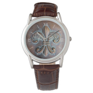 Aged Look Fleur De Lis Watch