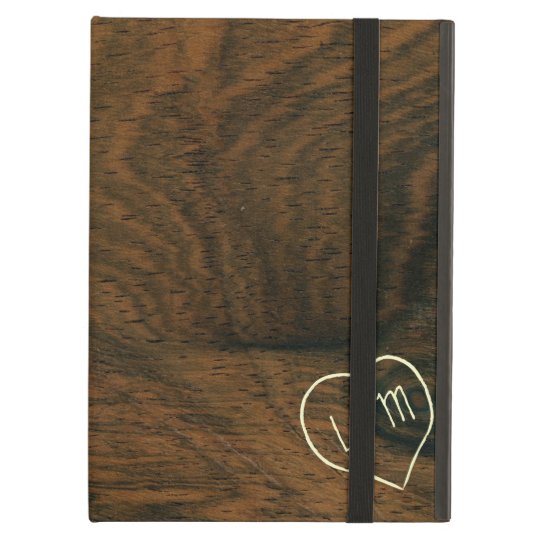 Aged Mahogany Faux Wood Texture with engraving Case For iPad Air