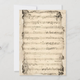 Aged Musical Notes Invitation Background Vintage