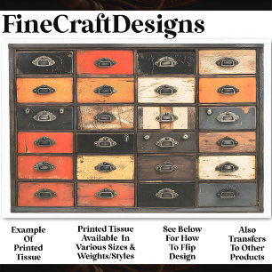 Aged Painted Drawer Wood Panel AT5 Decoupage Tissue Paper