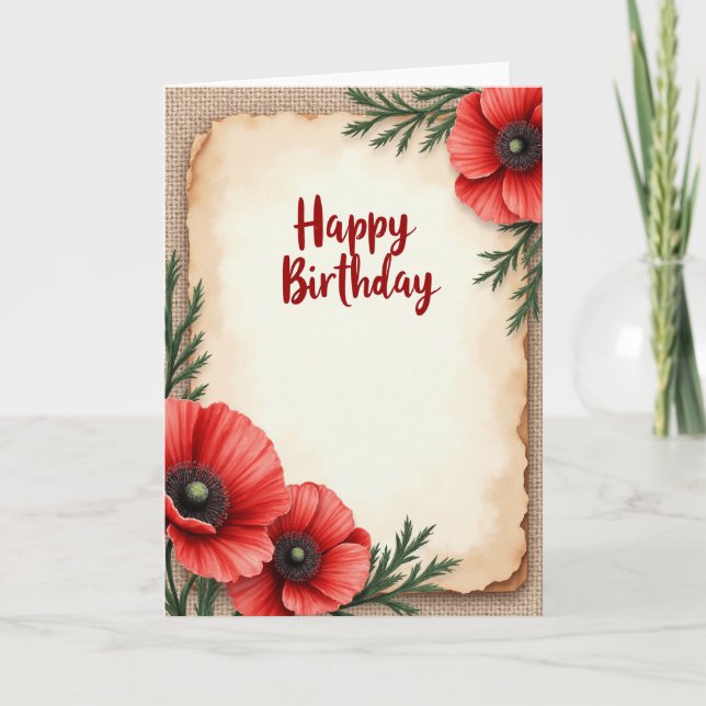 Aged Paper Birthday Card (Front)