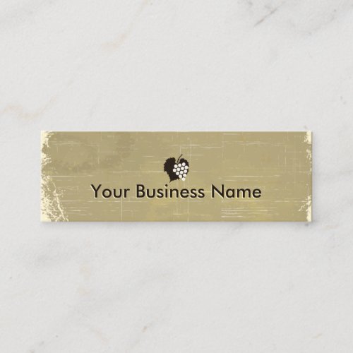 Aged Paper Grapes Winery Mini Business Card