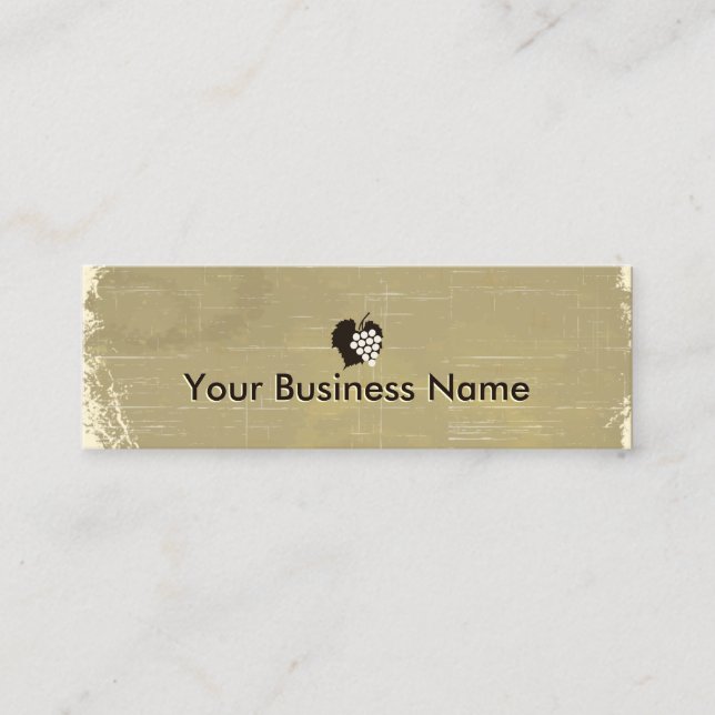 Aged Paper Grapes Winery Mini Business Card (Front)