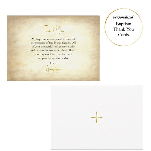 Aged Parchment Orthodox Christian Baptism 