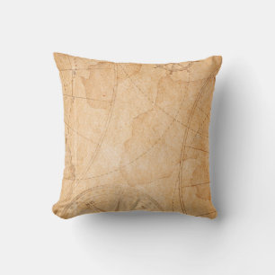 aged pirates treasure map backgroundmap,treasure,v throw pillow