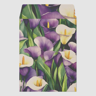 Aged purple and white Calla lily flowers Envelope Mailers