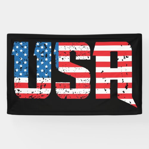 Aged red white and blue USA Banner
