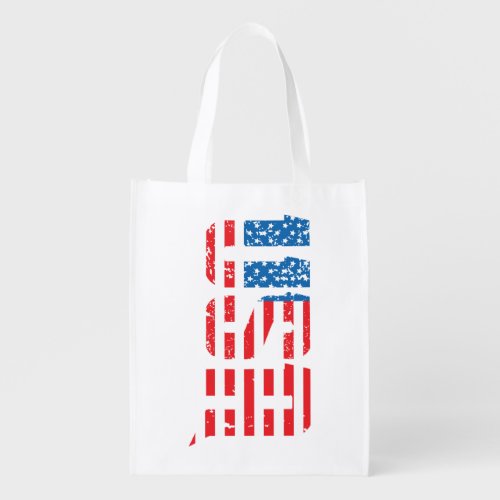 Aged red white and blue USA Grocery Bag