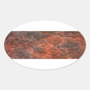 Aged Rusted Metal Oval Sticker