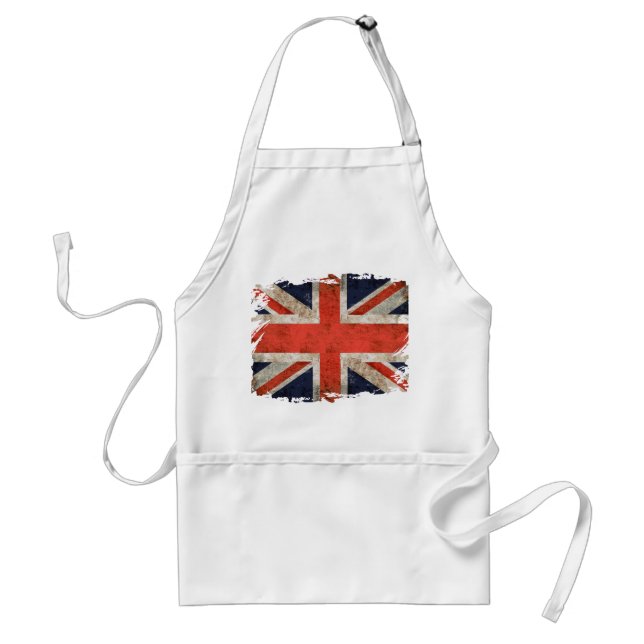 Aged shredded Union Jack Adult Apron (Front)